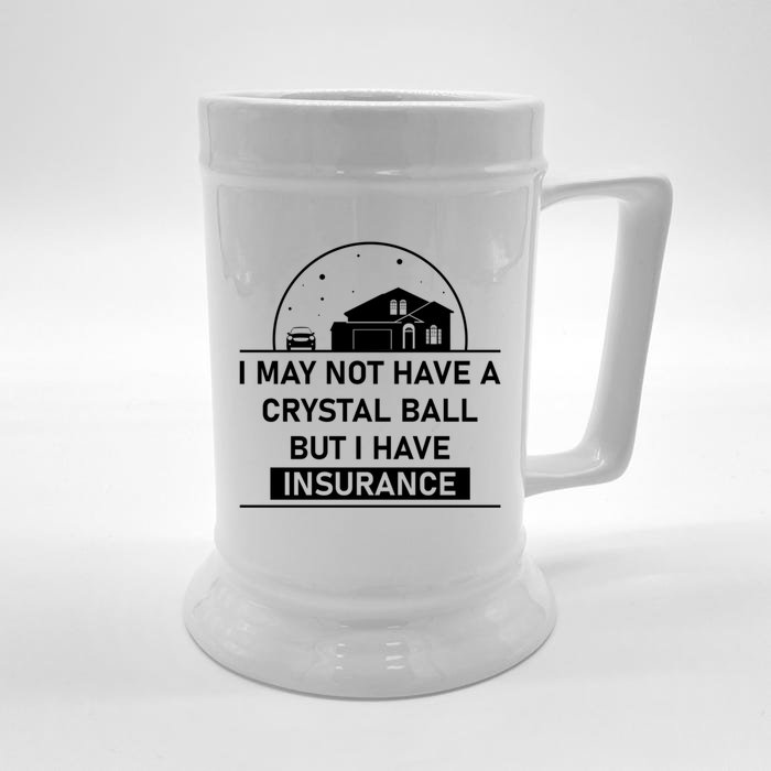 Insurance Agent Crystal Ball Funny Life Insurance Gift Front & Back Beer Stein