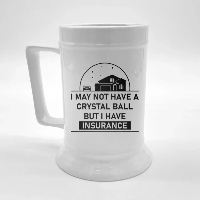 Insurance Agent Crystal Ball Funny Life Insurance Gift Front & Back Beer Stein