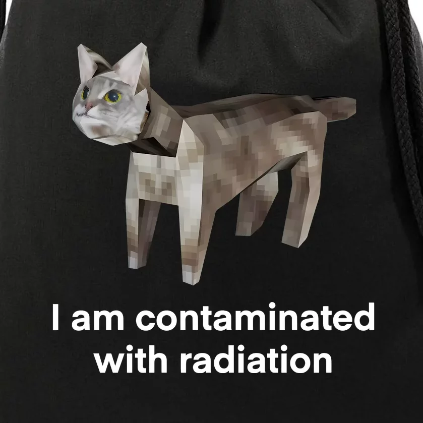 I Am Contaminated Funny Cat Meme Drawstring Bag