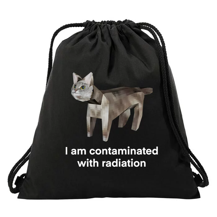 I Am Contaminated Funny Cat Meme Drawstring Bag