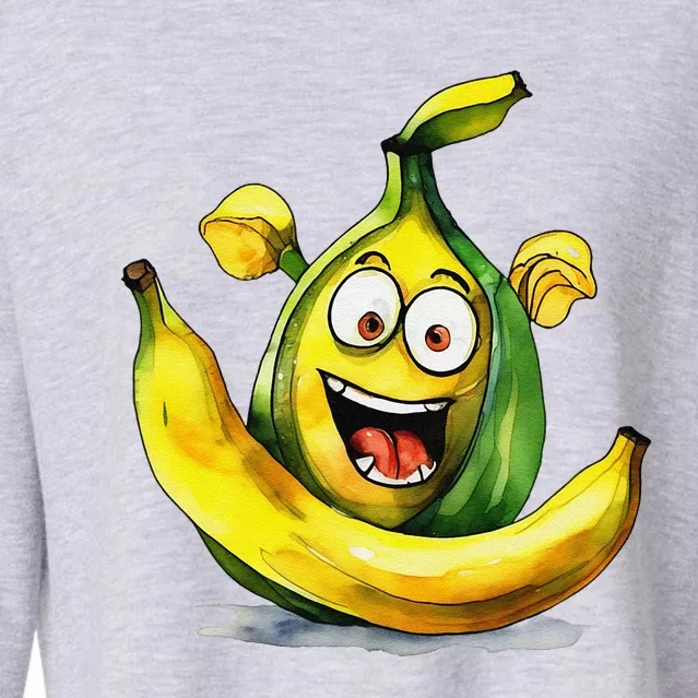 IM A Crazy Banana Costume Halloween Yellow Funny Cropped Pullover Crew