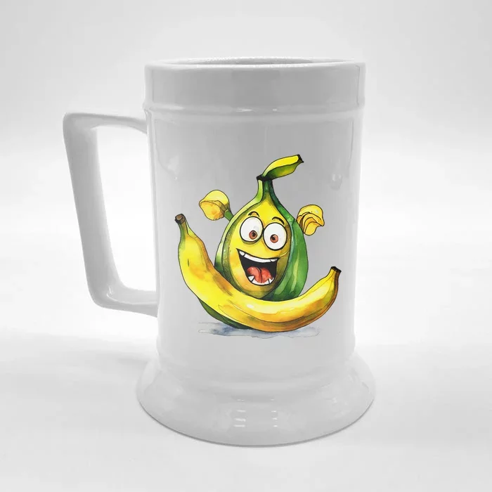 IM A Crazy Banana Costume Halloween Yellow Funny Front & Back Beer Stein