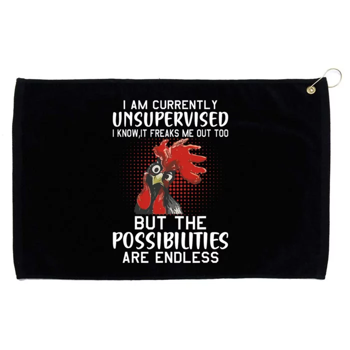 I Am Currently Unsupervised Funny Sayings Grommeted Golf Towel