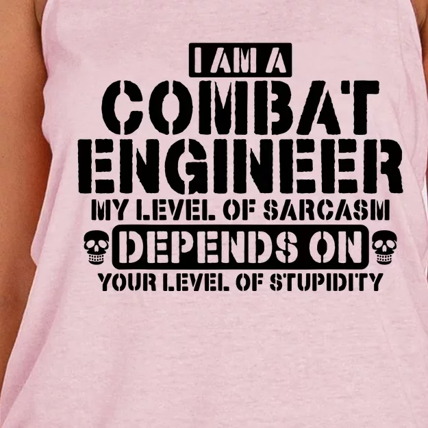 Im A Combat Engineer Funny Combat Engineering Women's Knotted Racerback Tank