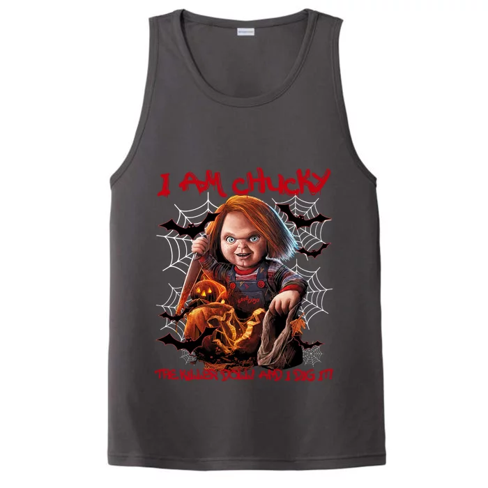 I Am Chucky The Killer Doll And I Dig It Vintage Chucky Halloween Performance Tank