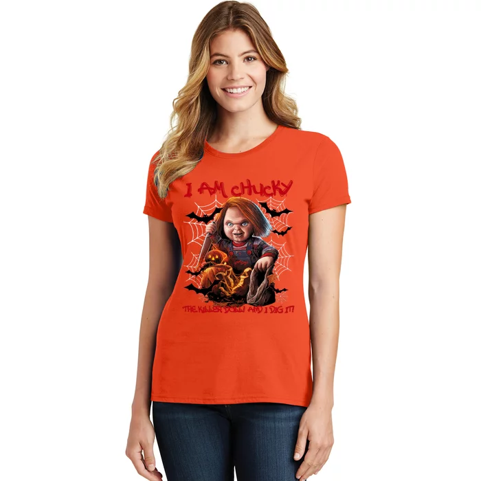 I Am Chucky The Killer Doll And I Dig It Vintage Chucky Halloween Women's T-Shirt