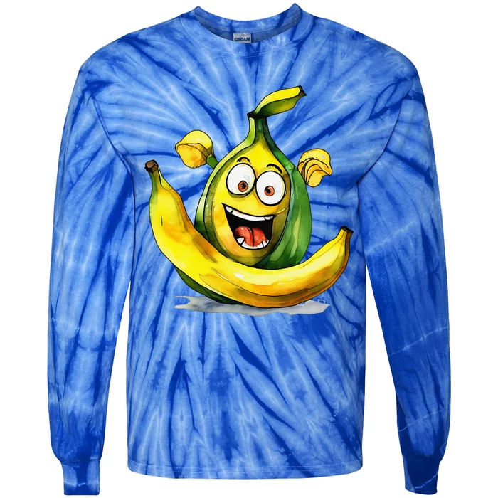 IM A Crazy Banana Costume Halloween Yellow Tie-Dye Long Sleeve Shirt