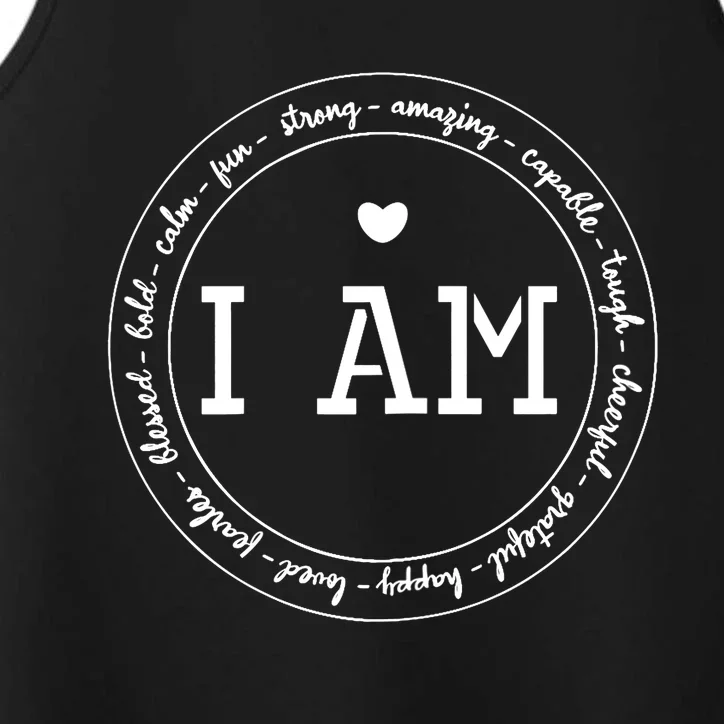 I Am Circle Design Wo Positive O Affirmations Performance Tank