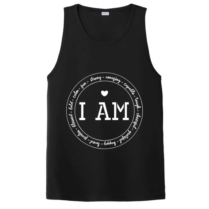 I Am Circle Design Wo Positive O Affirmations Performance Tank