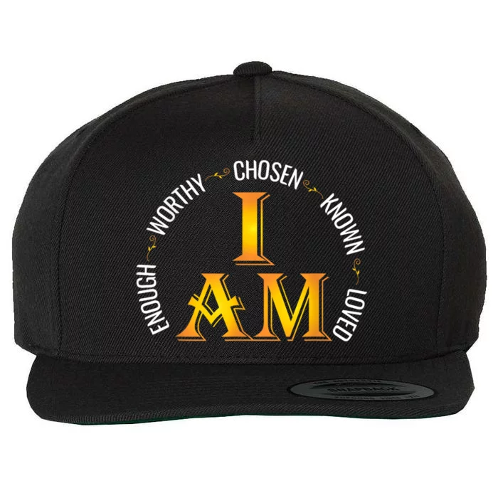 I Am Chosen Enough Worthy Known Loved Christian Religous Wool Snapback Cap