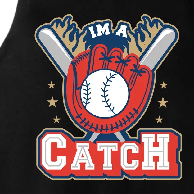 I'm A Catch Baseball Sport Ladies Tri-Blend Wicking Tank