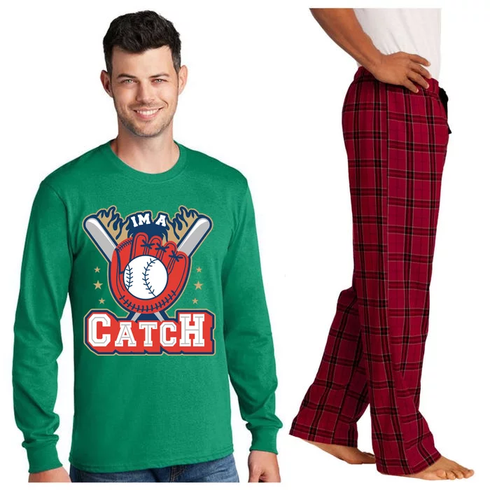 I'm A Catch Baseball Sport Long Sleeve Pajama Set