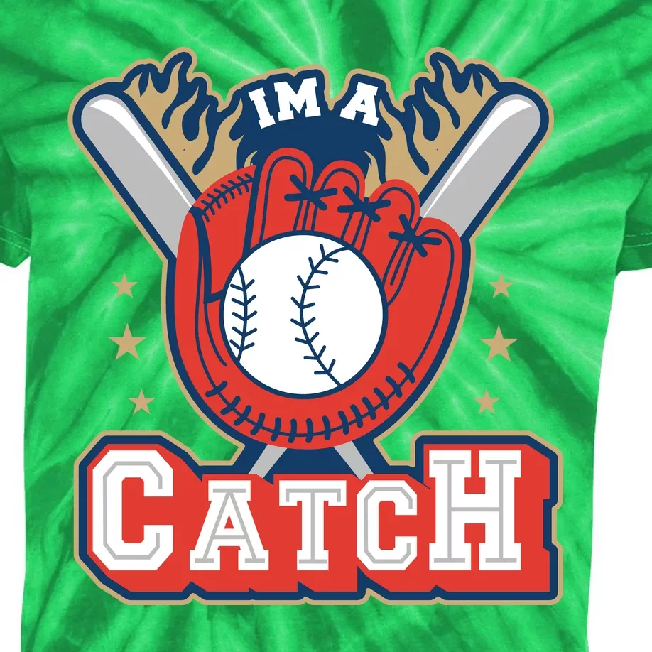 I'm A Catch Baseball Sport Kids Tie-Dye T-Shirt