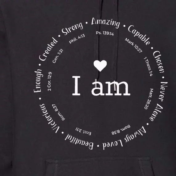 I am Circle Design Wo Positive O Affirmations Premium Hoodie