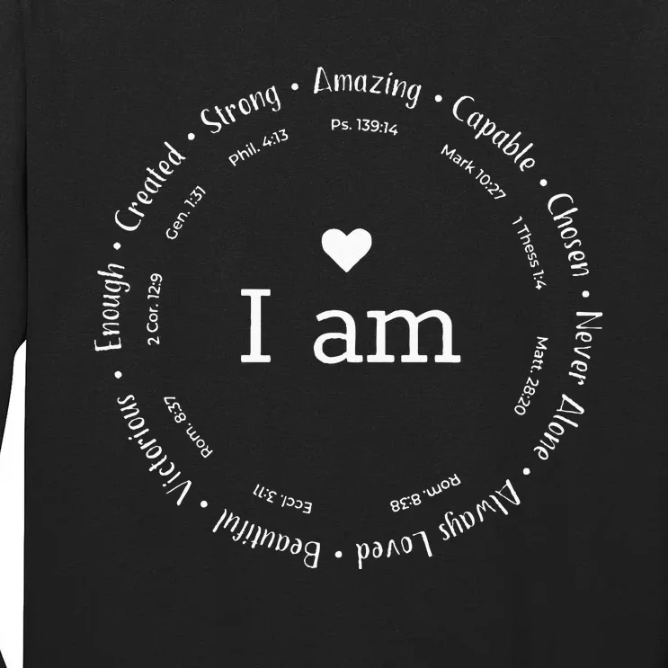 I am Circle Design Wo Positive O Affirmations Tall Long Sleeve T-Shirt