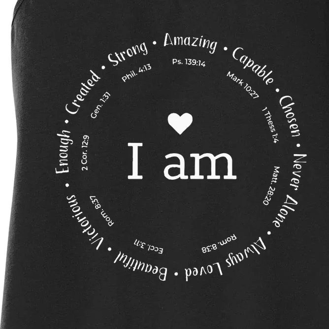 I am Circle Design Wo Positive O Affirmations Women's Racerback Tank