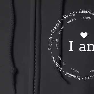 I am Circle Design Wo Positive O Affirmations Full Zip Hoodie