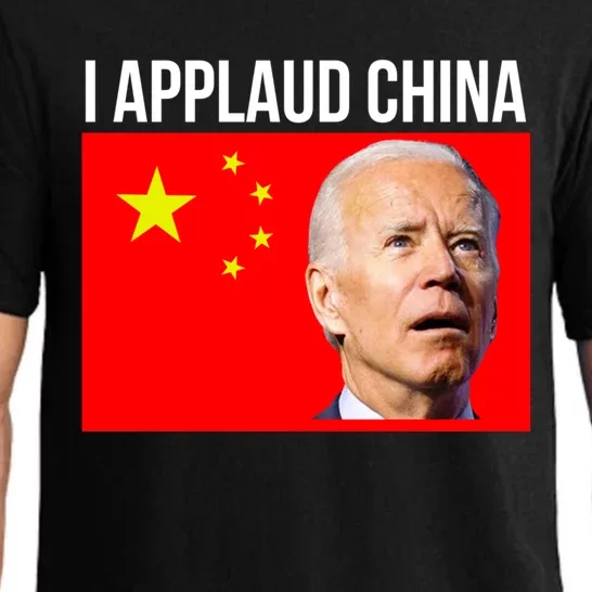 I Applaud China Funny Joe Biden Saying Canada China Flag Pajama Set