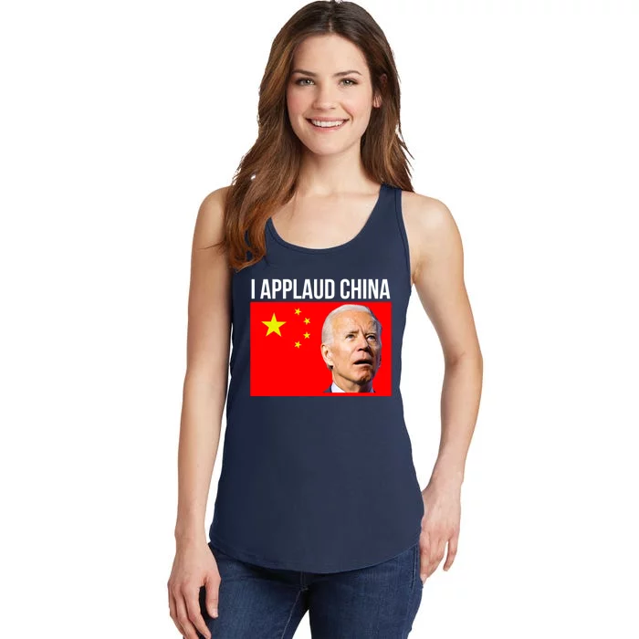 I Applaud China Funny Joe Biden Saying Canada China Flag Ladies Essential Tank