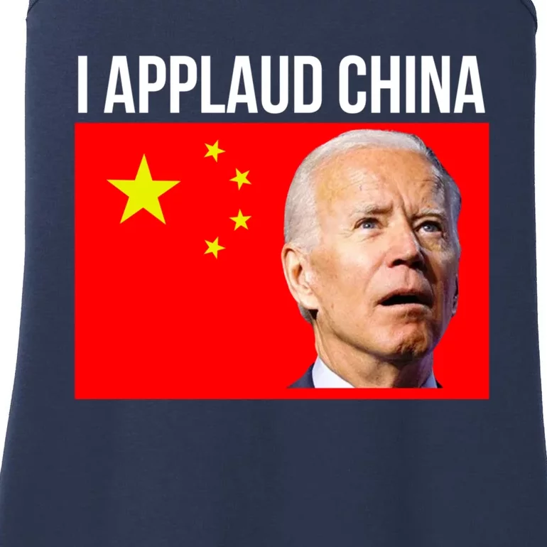 I Applaud China Funny Joe Biden Saying Canada China Flag Ladies Essential Tank