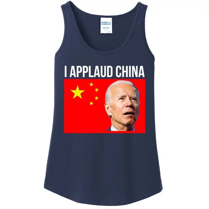 I Applaud China Funny Joe Biden Saying Canada China Flag Ladies Essential Tank