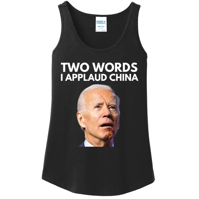 I Applaud China Funny Joe Biden Saying Canada China Flag Ladies Essential Tank