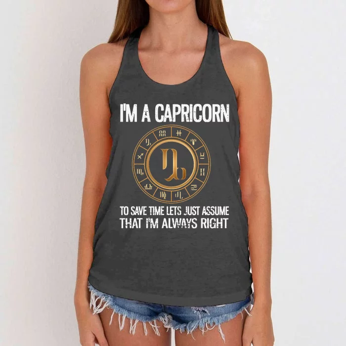 I'm A Capricorn Zodiac Sign Horoscope Astrology Capricorn Women's Knotted Racerback Tank