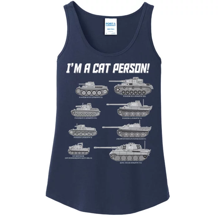 I'm A Cat Person WWII German Tanks Ladies Essential Tank