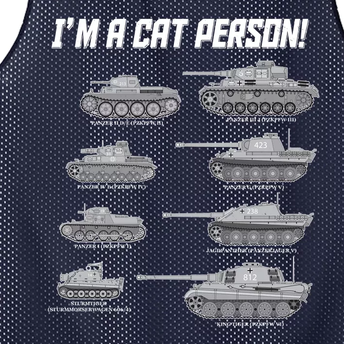 I'm A Cat Person WWII German Tanks Mesh Reversible Basketball Jersey Tank