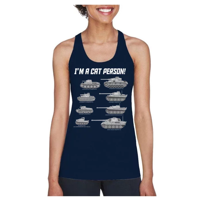 I'm A Cat Person WWII German Tanks Women's Racerback Tank