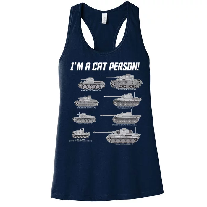 I'm A Cat Person WWII German Tanks Women's Racerback Tank