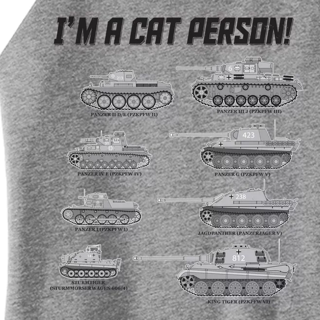 I'm A Cat Person WWII German Tanks Women’s Perfect Tri Rocker Tank