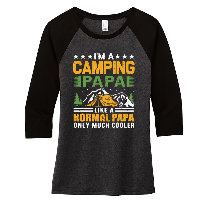 I´m A Camping Papa Like A Normal Papa Only Much Cooler Women's Tri-Blend 3/4-Sleeve Raglan Shirt