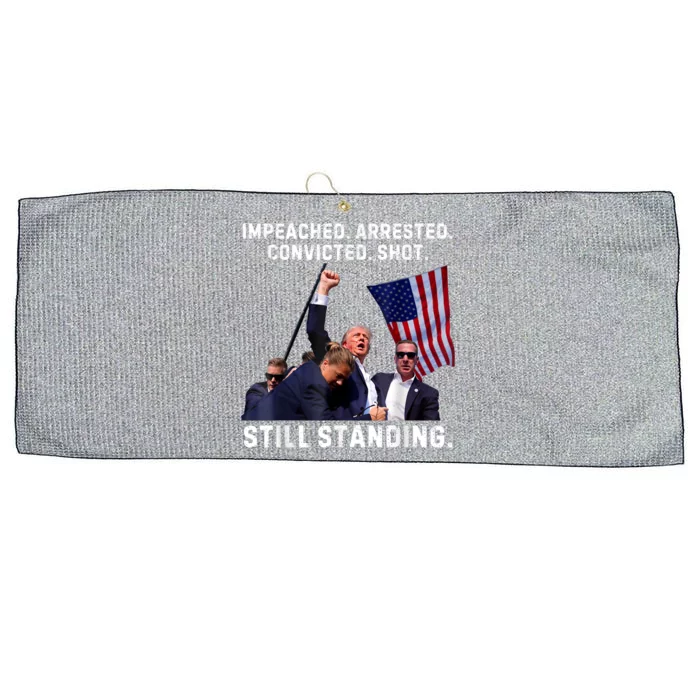 Impeached Arrested Convicted Shot Still Standing Trump Large Microfiber Waffle Golf Towel