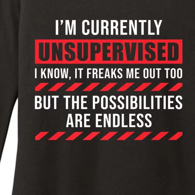 I Am Currently Unsupervised Gift Womens CVC Long Sleeve Shirt