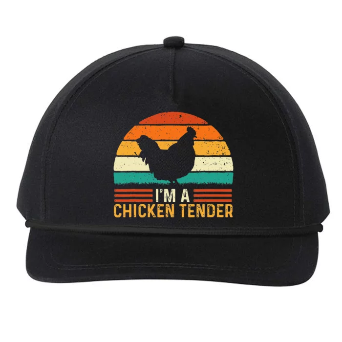 Im A Chicken Tender Retro Vintage Farmer Rancher Chickens Snapback Five-Panel Rope Hat