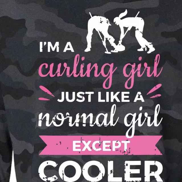 Im A Curling Girl Gift Ice Curling Sport Quote Curling Cropped Pullover Crew