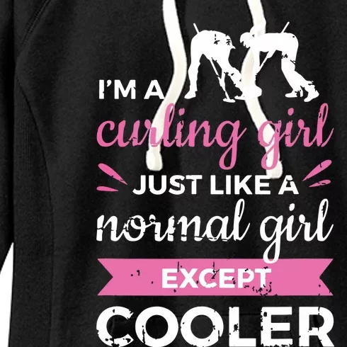 Im A Curling Girl Gift Ice Curling Sport Quote Curling Women's Fleece Hoodie