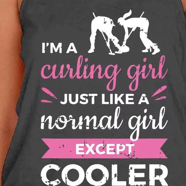 Im A Curling Girl Gift Ice Curling Sport Quote Curling Women's Knotted Racerback Tank