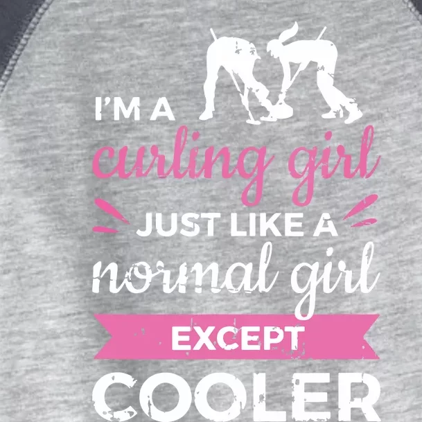 Im A Curling Girl Gift Ice Curling Sport Quote Curling Toddler Fine Jersey T-Shirt