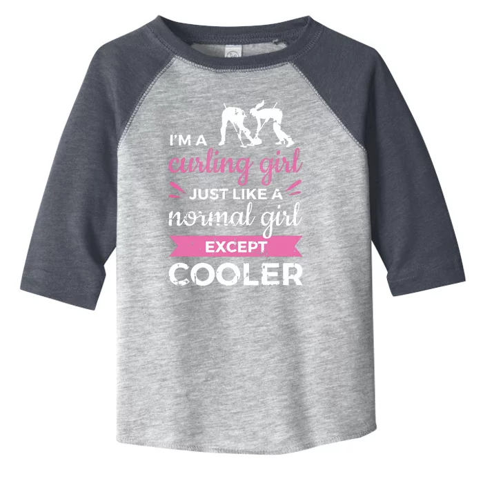 Im A Curling Girl Gift Ice Curling Sport Quote Curling Toddler Fine Jersey T-Shirt