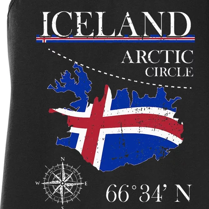 Iceland  Arctic Circle  Polar North Island Icelandic Flag Women's Racerback Tank