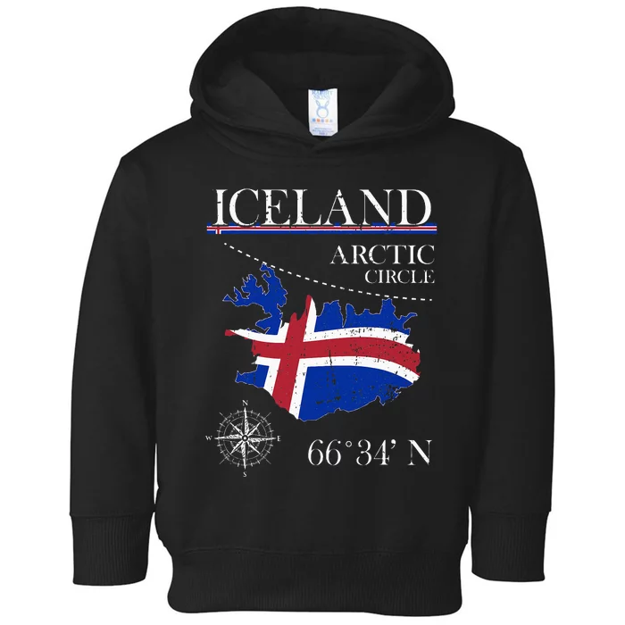 Iceland  Arctic Circle  Polar North Island Icelandic Flag Toddler Hoodie