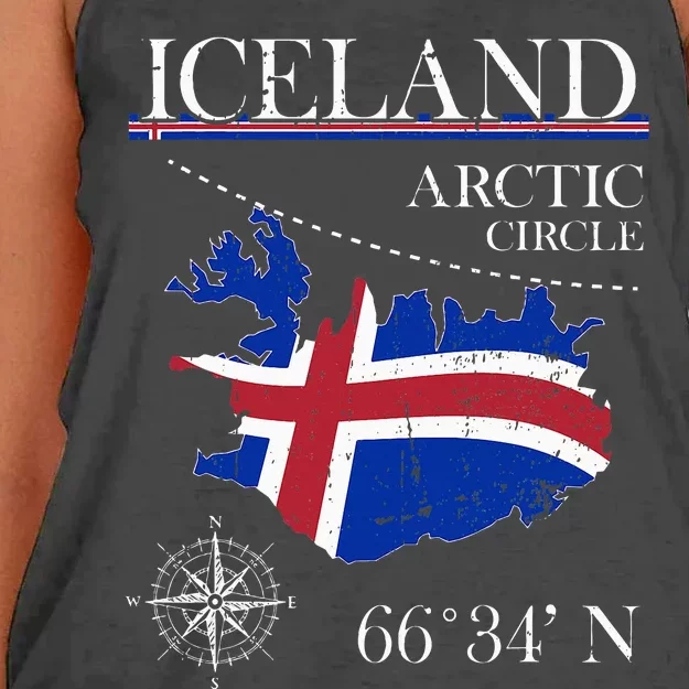 Iceland  Arctic Circle  Polar North Island Icelandic Flag Women's Knotted Racerback Tank