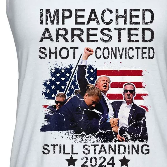 Impeached Arrested Convicted Shot Still Standing Ladies Essential Flowy Tank