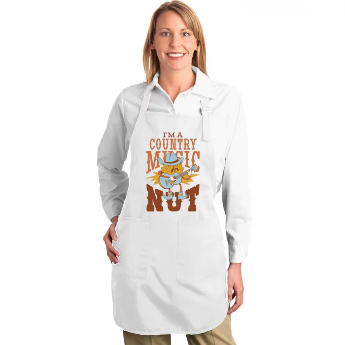 I'm A Country Music Nut Funny Full-Length Apron With Pocket