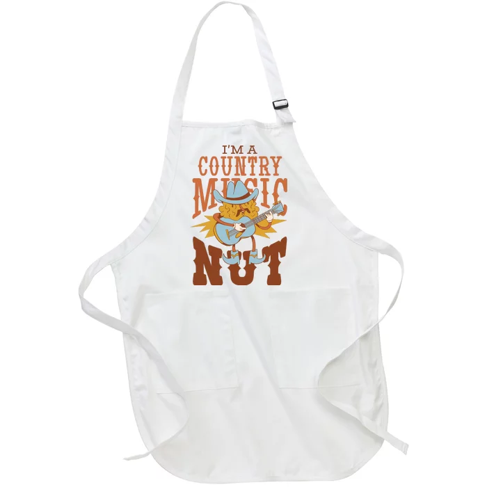 I'm A Country Music Nut Funny Full-Length Apron With Pocket