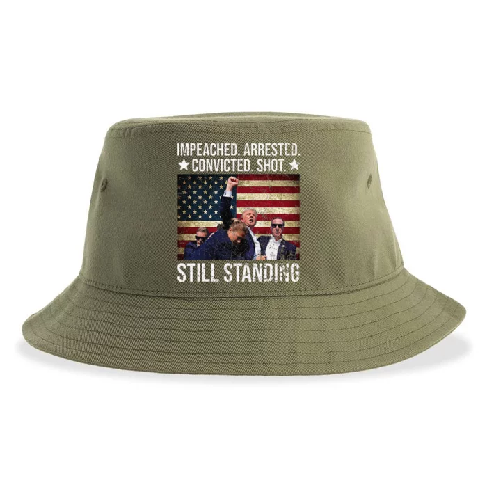 Impeached Arrested Convicted Shot Still Standing Sustainable Bucket Hat