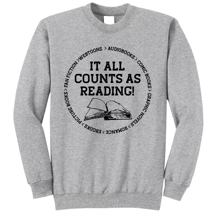 It All Counts As Reading Tall Sweatshirt