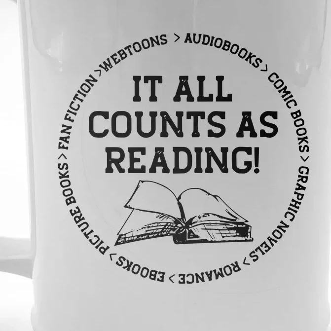 It All Counts As Reading Front & Back Beer Stein